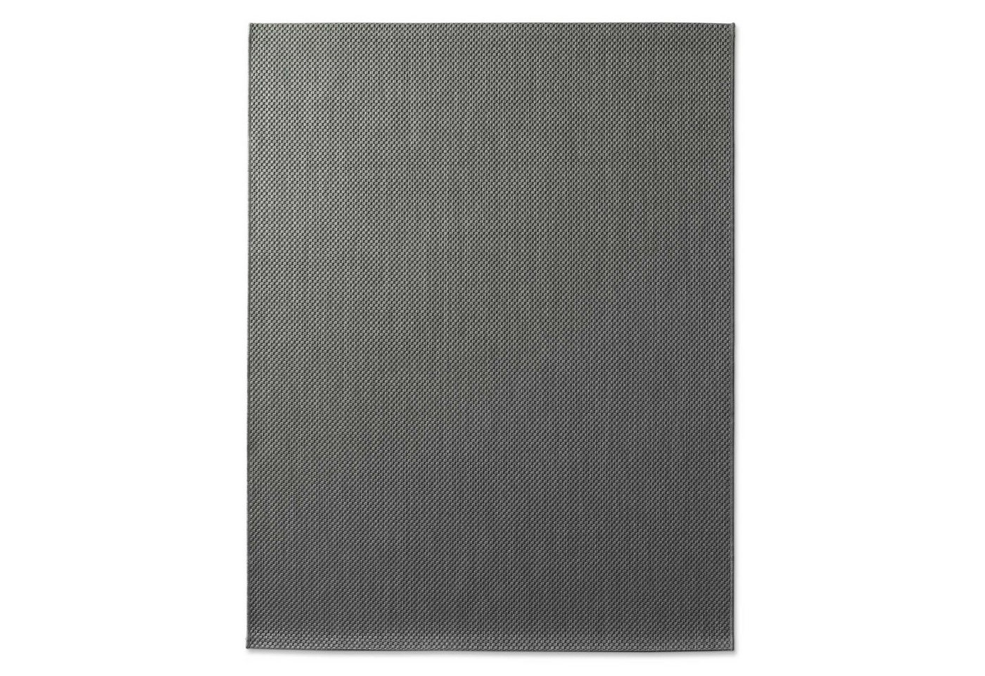 TaraCarpet Teppich Regina Teppich aus robustem Flachgewebe für In und Outdoor, rechteckig, Höhe: 7 mm, Küche Wohnzimmer Terrasse Garten Balkon uni anthrazit 80x – Bild 3 von 5