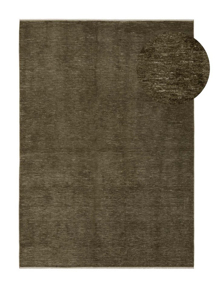 TaraCarpet Teppich Tara Carpet Luna einfarbig, Vintage, strapazierfähig und edel, rechteckig, Höhe: 8 mm, Wohnzimmer, Schlafzimmer, Esszimmer, Flur grün 080x150 – Bild 2 von 5