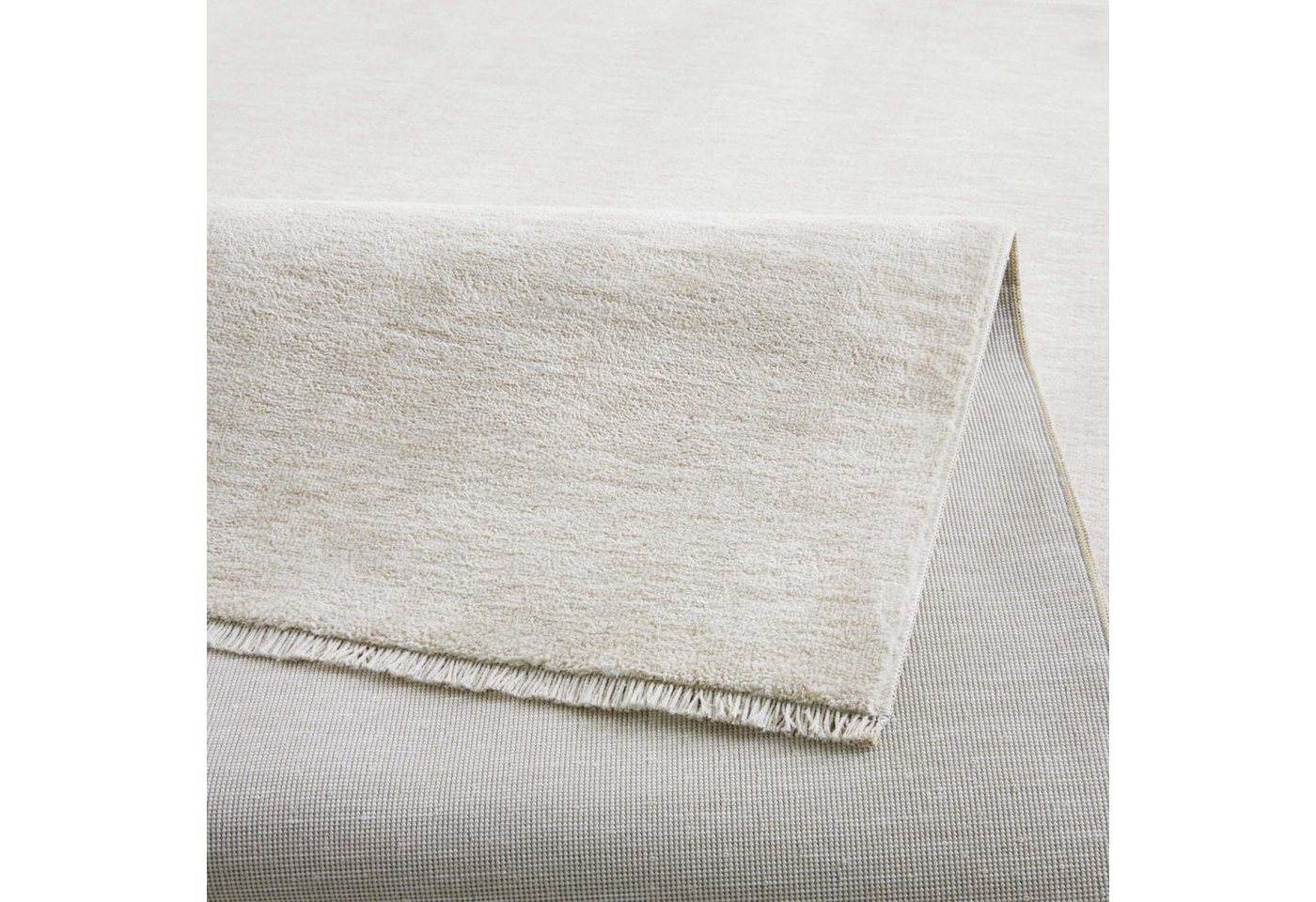 TaraCarpet Teppich Tara Carpet Luna einfarbig, Vintage, strapazierfähig und edel, rechteckig, Höhe: 8 mm, Wohnzimmer, Schlafzimmer, Esszimmer, Flur creme 080x15 – Bild 5 von 5