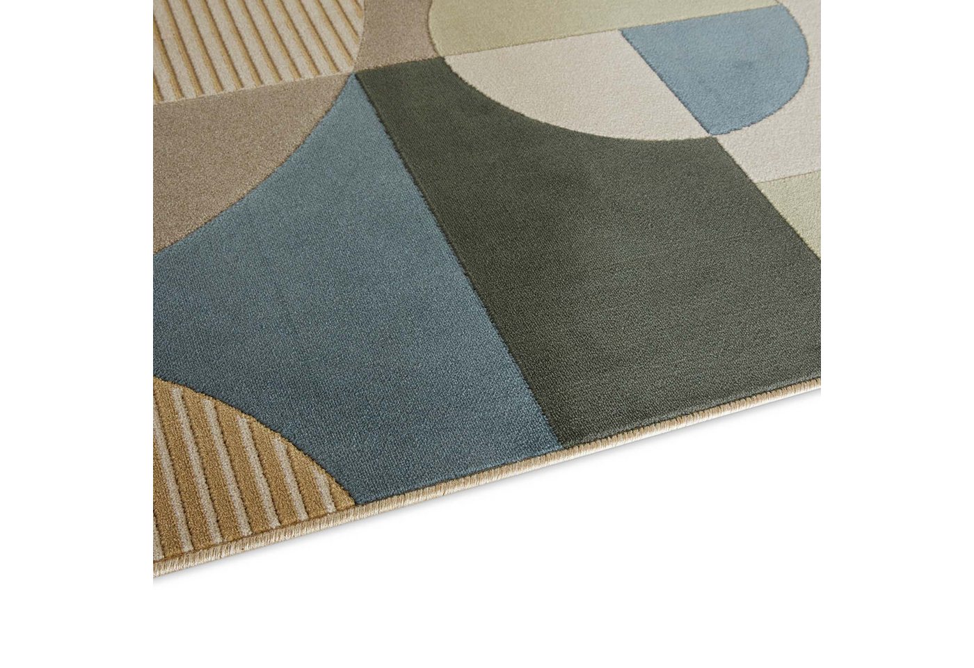 TaraCarpet Teppich Tara Carpet Teppich Mesina 70tes, rechteckig, Höhe: 7 mm, Retro Teppich in grau blau taupe anthrazit grün Pop Art 80X150 – Bild 3 von 5