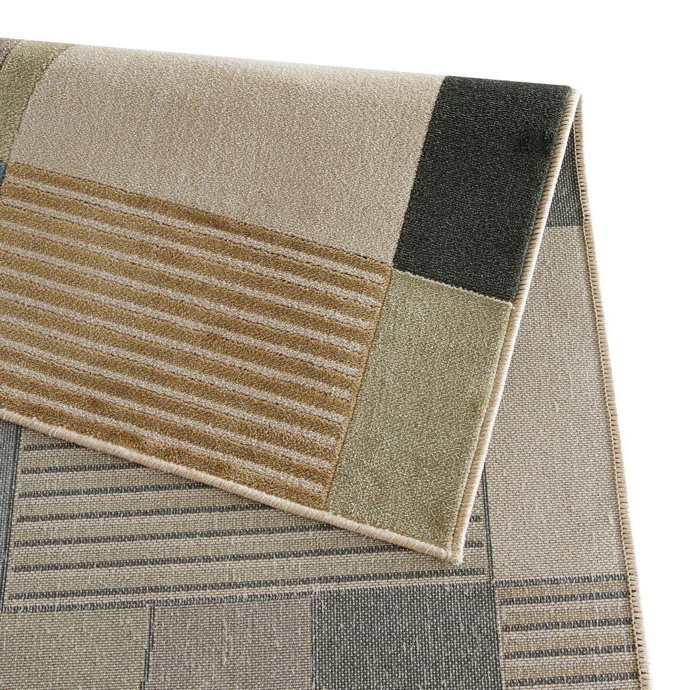 TaraCarpet Teppich Tara Carpet Teppich Mesina 70tes, rechteckig, Höhe: 7 mm, Retro Teppich in grau blau taupe anthrazit grün Pop Art 80X150 – Bild 4 von 5