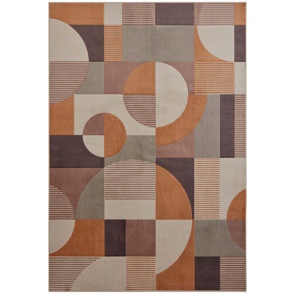 TaraCarpet Teppich Tara Carpet Teppich Mesina 70tes, rechteckig, Höhe: 7 mm, Retro Teppich in braun blau orange grün creme Pop Art 80X150