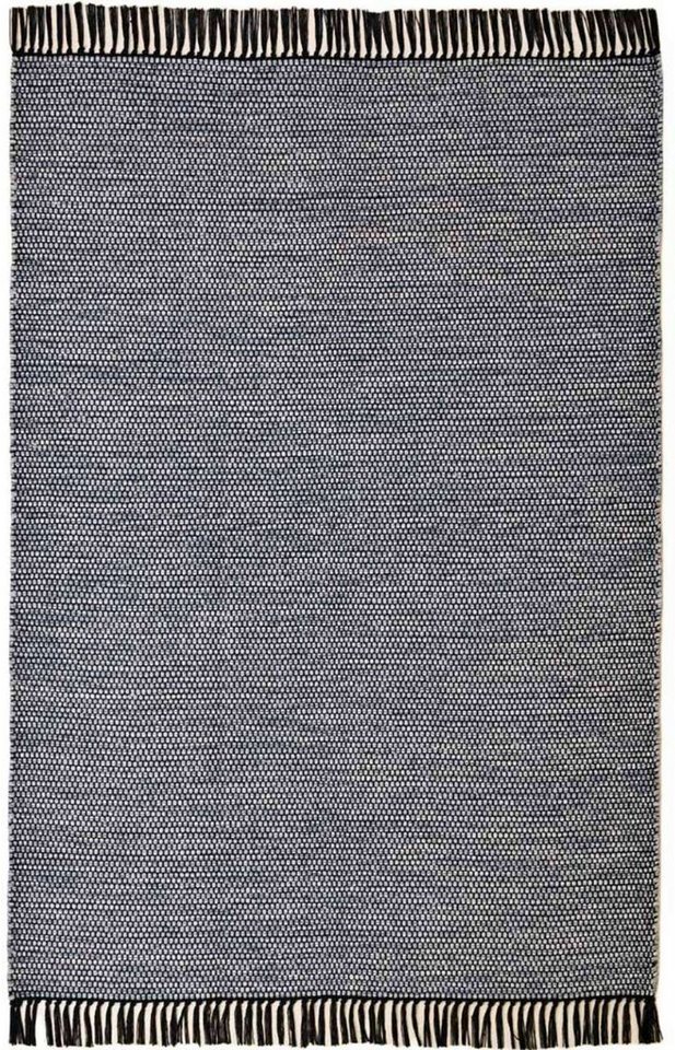 TaraCarpet Wollteppich Handwebteppich Borkum 100% Baumwolle, rechteckig, Höhe: 5 mm, gewebt Baumwolle grau modern Wohnzimmer Küche 080x150 cm – Bild 2 von 5