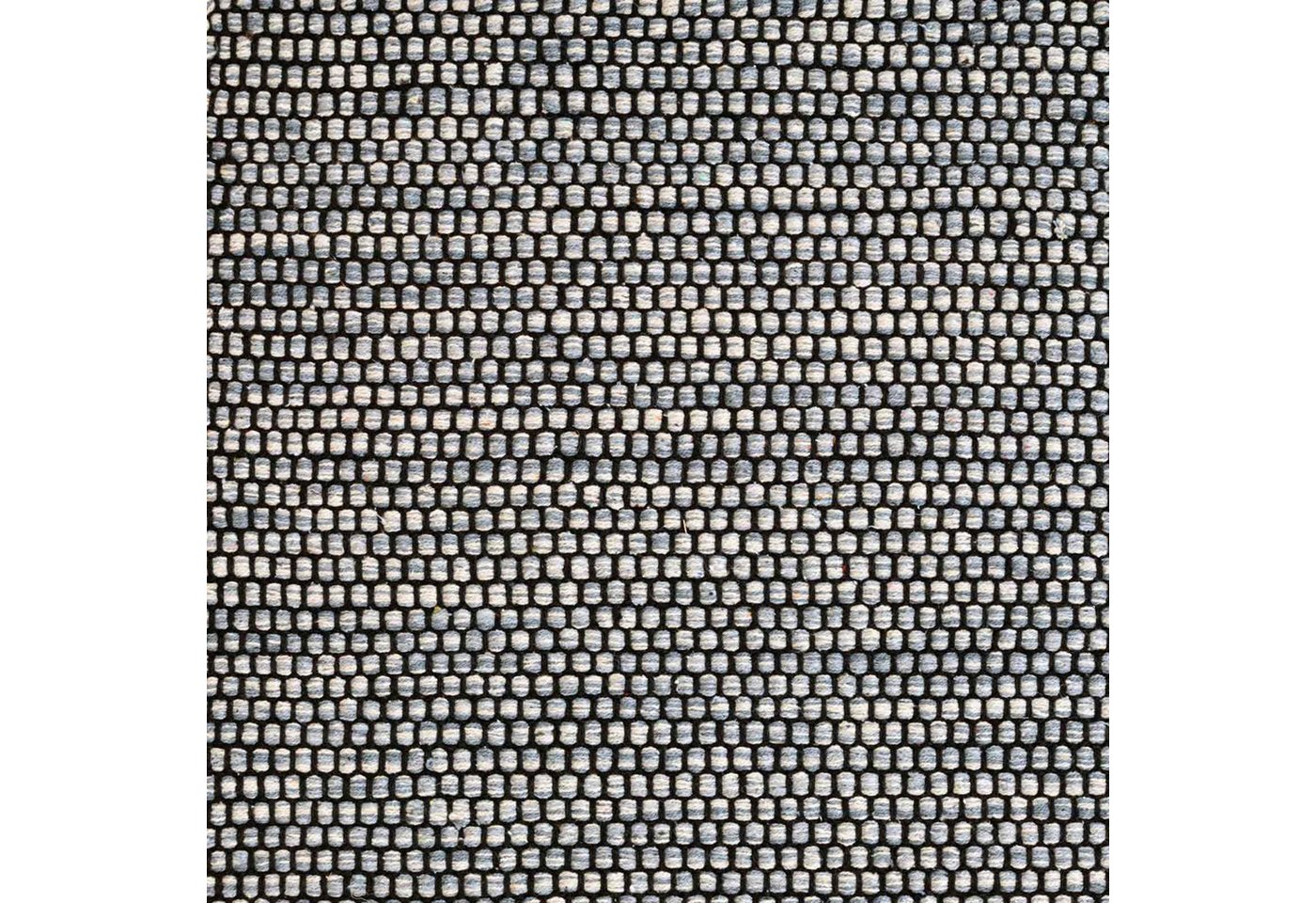 TaraCarpet Wollteppich Handwebteppich Borkum 100% Baumwolle, rechteckig, Höhe: 5 mm, gewebt Baumwolle grau modern Wohnzimmer Küche 080x150 cm – Bild 5 von 5