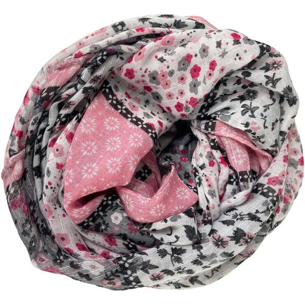 Taschen4life Loop leichter Damen Loop Schal, mit Streublümchen, vintage & modern