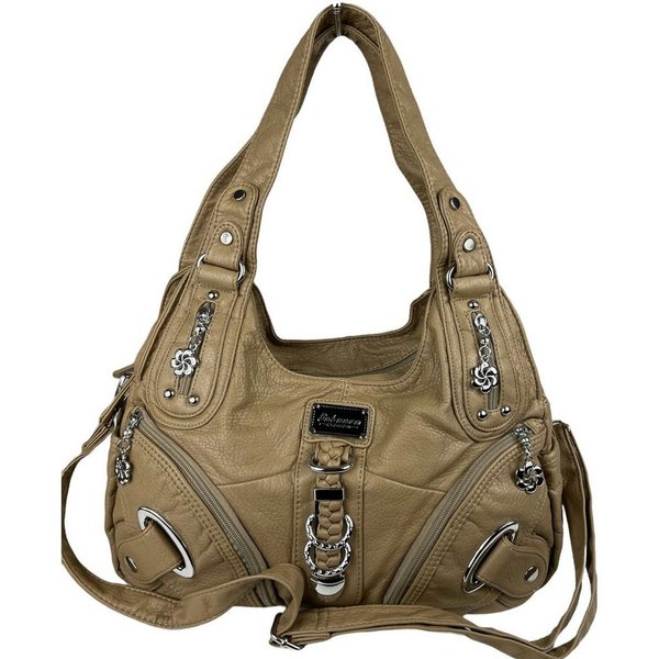 Taschen4life Schultertasche Damen, klassische Umhängetasche, Hobo AK11282, Handtasche mit abnehmbaren Schulterriemen, Innen- und Außenfächer