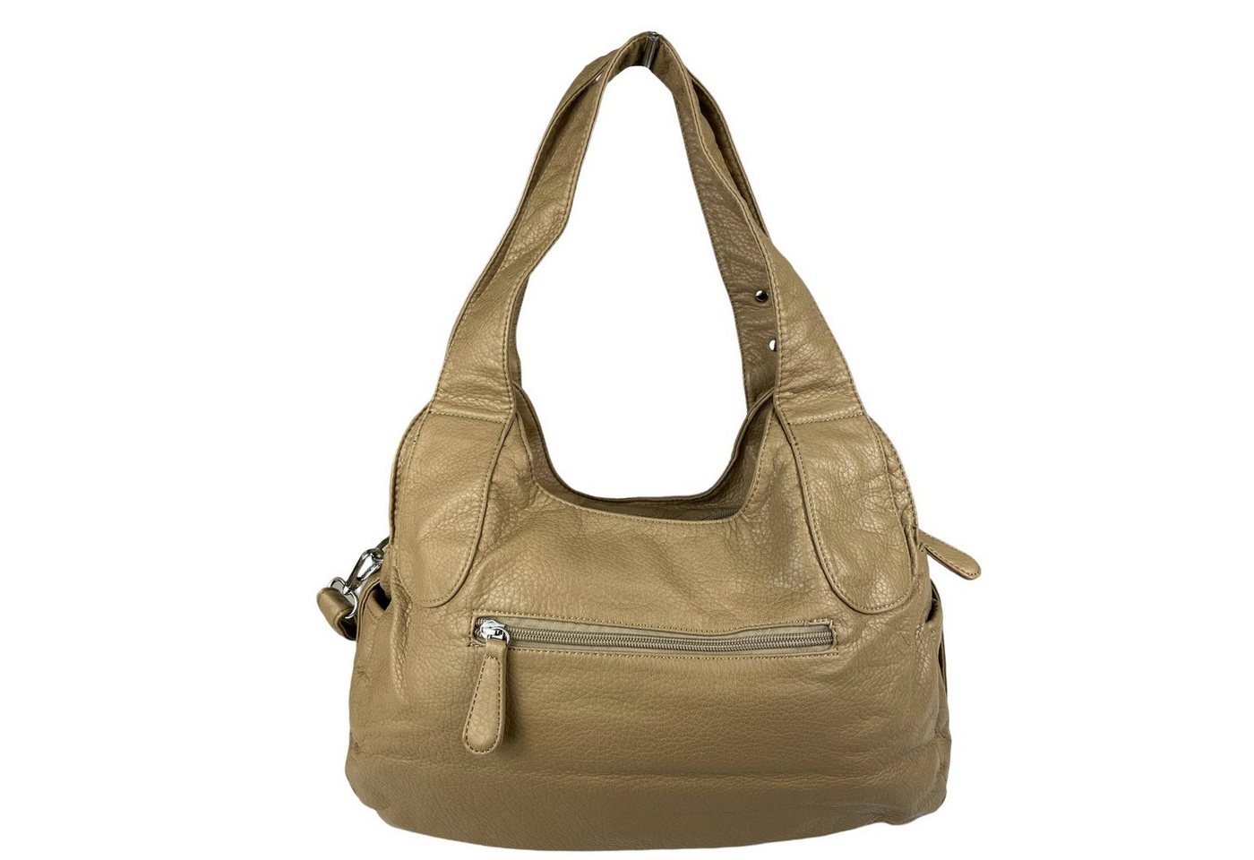 Taschen4life Schultertasche Damen, klassische Umhängetasche, Hobo AK11282, Handtasche mit abnehmbaren Schulterriemen, Innen- und Außenfächer – Bild 3 von 5
