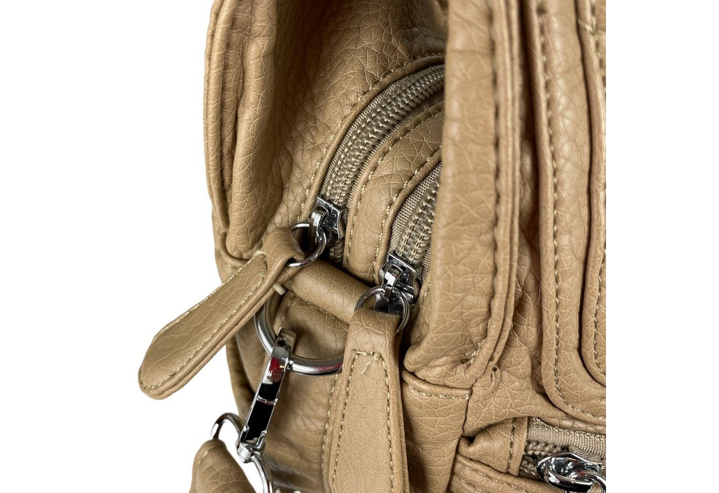 Taschen4life Schultertasche Damen, klassische Umhängetasche, Hobo AK11282, Handtasche mit abnehmbaren Schulterriemen, Innen- und Außenfächer – Bild 4 von 5