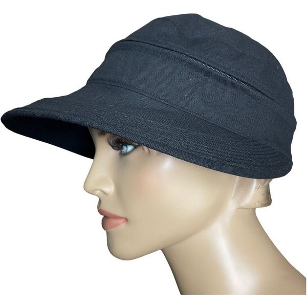 Taschen4life Sonnenhut Visor Cap 2in1 Sonnencap Basecap & Sonnenschutz in Einem, unisex, aus Leinen