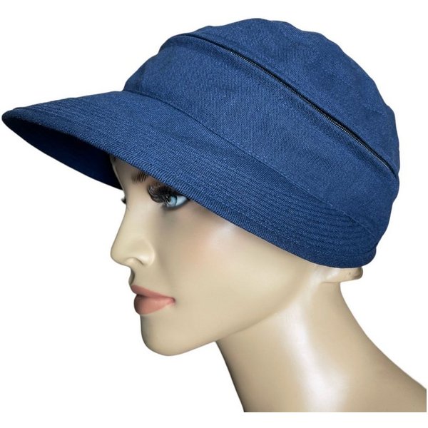Taschen4life Sonnenhut Visor Cap 2in1 Sonnencap Basecap & Sonnenschutz in Einem, unisex, aus Leinen