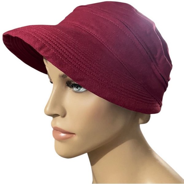 Taschen4life Sonnenhut Visor Cap 2in1 Sonnencap Basecap & Sonnenschutz in Einem, unisex, aus Leinen