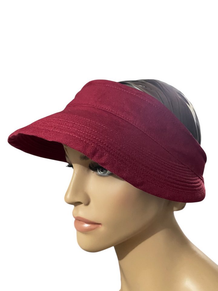Taschen4life Sonnenhut Visor Cap 2in1 Sonnencap Basecap & Sonnenschutz in Einem, unisex, aus Leinen – Bild 2 von 5