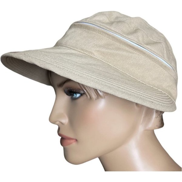 Taschen4life Sonnenhut Visor Cap 2in1 Sonnencap Basecap & Sonnenschutz in Einem, unisex, aus Leinen