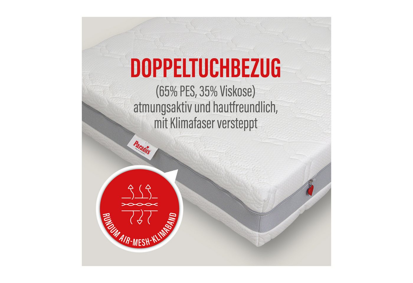 Taschenfederkernmatratze Paradies Prolife Strong XXL Version des Testsiegers*, Paradies, 22 cm hoch, Kaltschaumversion Note GUT (2,2), getestet in 90x200 cm, Hä – Bild 4 von 5