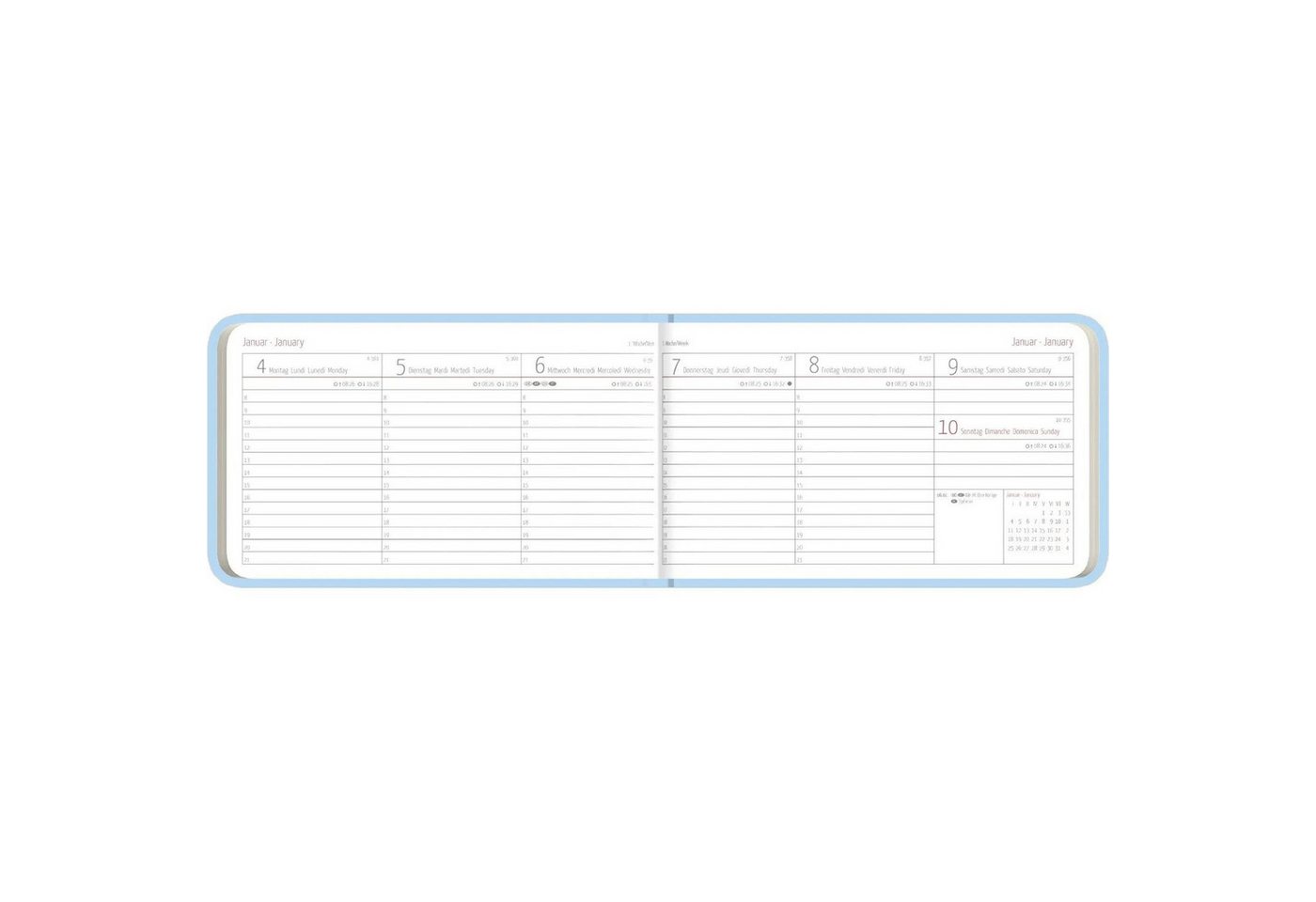 Taschenkalender MyTimer TO GO Deluxe Hellblau 2027 – Bild 2 von 2