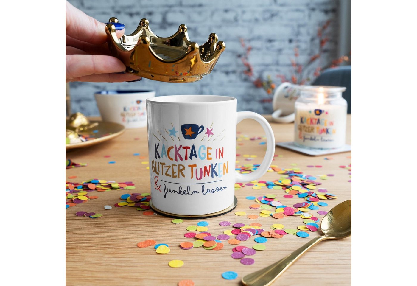 Sheepworld Tasse Tasse Tee- Kaffeetasse Kaffeebecher +Deckel 50cl Geschenk Sheepworld, Porzellan – Bild 5 von 5