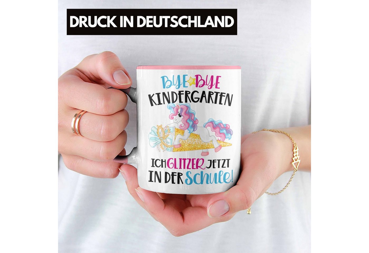 Trendation Tasse Trendation - Bye Bye Kindergarten Einschulung Mädchen Geschenk Tasse S – Bild 2 von 5