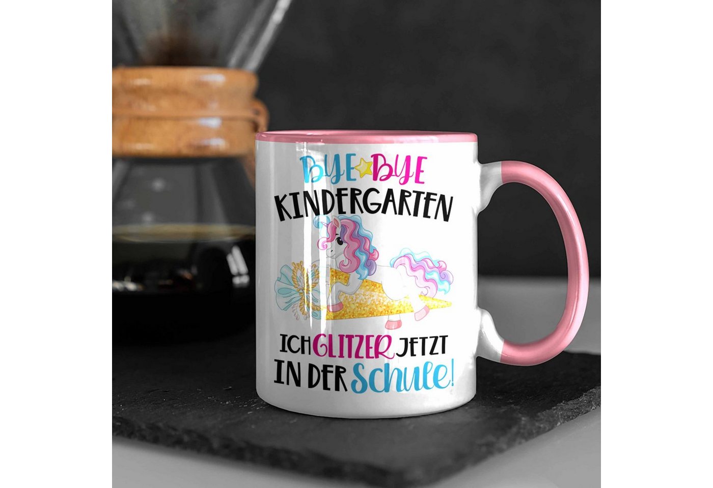 Trendation Tasse Trendation - Bye Bye Kindergarten Einschulung Mädchen Geschenk Tasse S – Bild 5 von 5