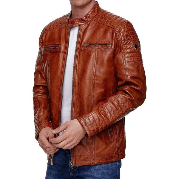 Tazzio Lederjacke 19709 Herren Echtleder Leder Jacke im Biker-Look