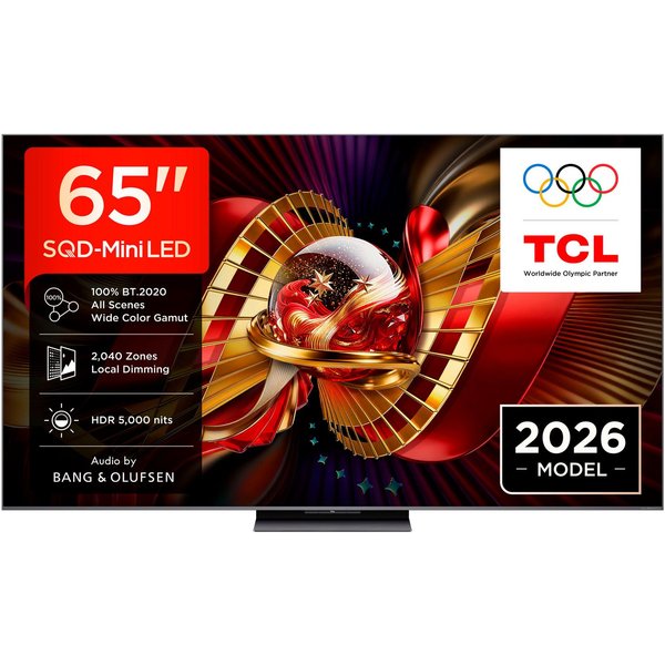 TCL 65C8LX1 Mini-LED-Fernseher (164 cm/65 Zoll, 4K Ultra HD, Google TV, SQD-Mini LED, HDR 6000 Nits, 100%BT.2020, 144Hz, AiPQ Pro,Dolby Vision)