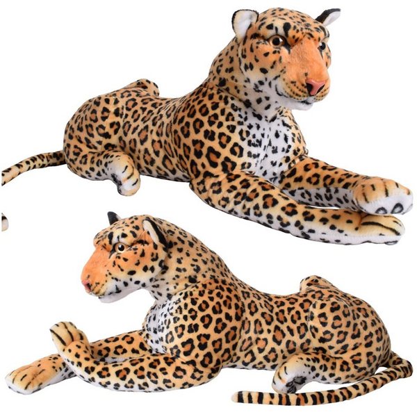TE-Trend Kuscheltier XXL 80cm Leopard Deko Plüschtier Großkatze, wohnliches und dekoratives Design
