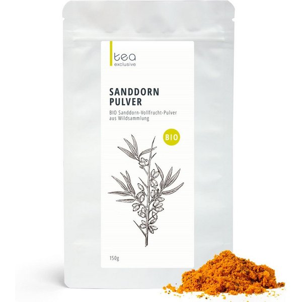 tea exclusive Gewürz Sanddorn Pulver, Wildsammlung BIO, 150g