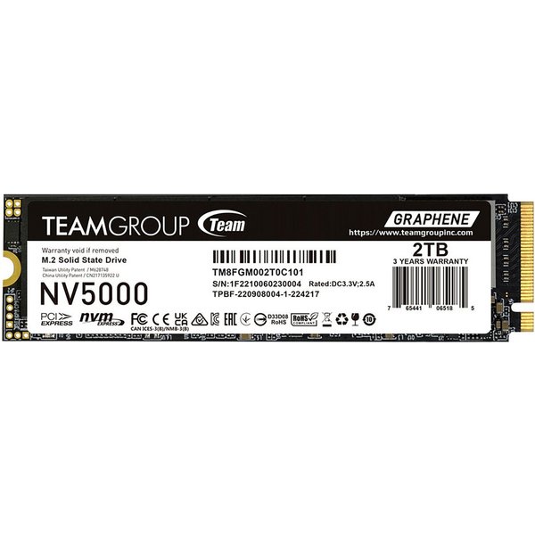 Teamgroup NV5000 interne SSD (2 TB) 5000 MB/S Lesegeschwindigkeit, 3000 MB/S Schreibgeschwindigkeit
