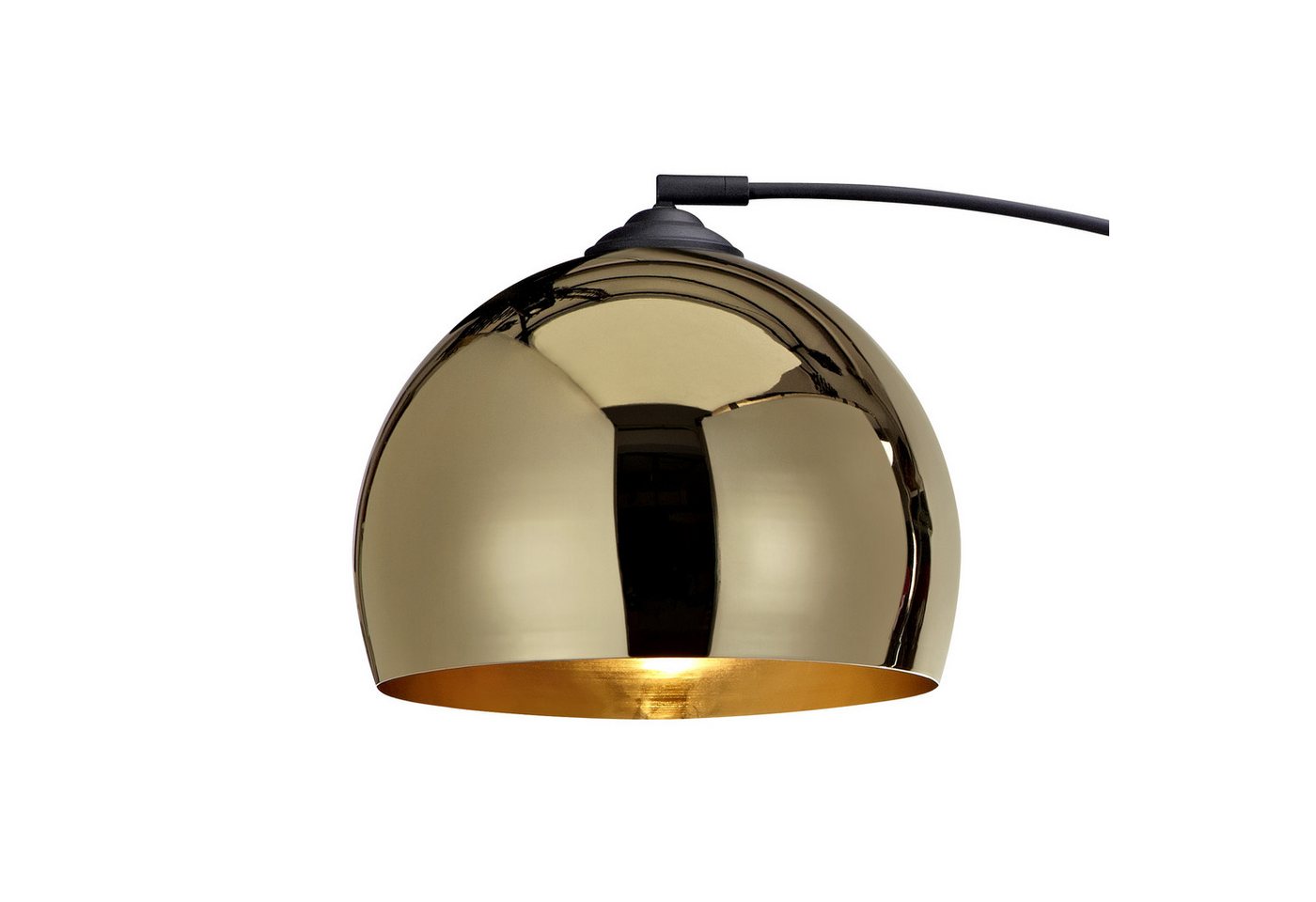 Teamson Home Bogenlampe Gebogene Stehlampe aus Metall mit Glockenschirm gold – Bild 5 von 5