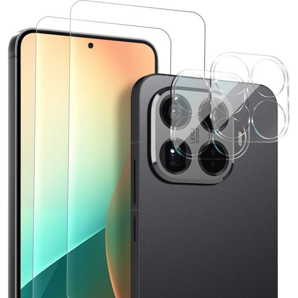 Tec-Expert Displayschutzglas 2x 9H Kamera und Displayglas für Xiaomi 15T Pro für Xiaomi 15T Pro, Kamera + Display Schutzglas, 4 Stück, Kameraschutz, Displayschu