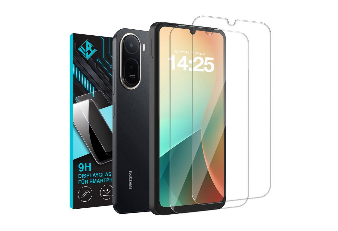 Tec-Expert Displayschutzglas 2x 9H Kamera und Displayglas für Xiaomi Redmi A7 Pro für Xiaomi Redmi A7 Pro, Kamera + Display Schutzglas, 4 Stück, Kameraschutz, D – Bild 4 von 5