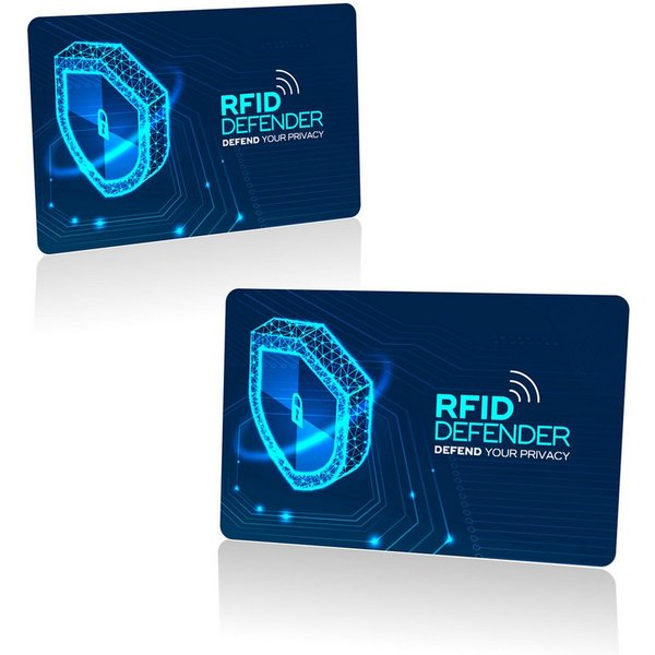 Tec-Expert Geldbörse RFID DEFENDER 2er Set NFC Scan Blocker-Karten Abschirmung Geldbörse (2-tlg., Set aus 2x RFID / NFC Block Card), RFID Blocker Karte, NFC Blo