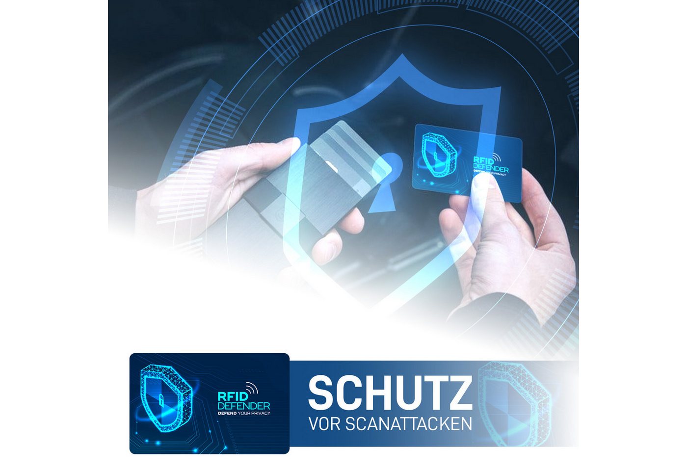 Tec-Expert Geldbörse RFID DEFENDER 2er Set NFC Scan Blocker-Karten Abschirmung Geldbörse (2-tlg., Set aus 2x RFID / NFC Block Card), RFID Blocker Karte, NFC Blo – Bild 4 von 5