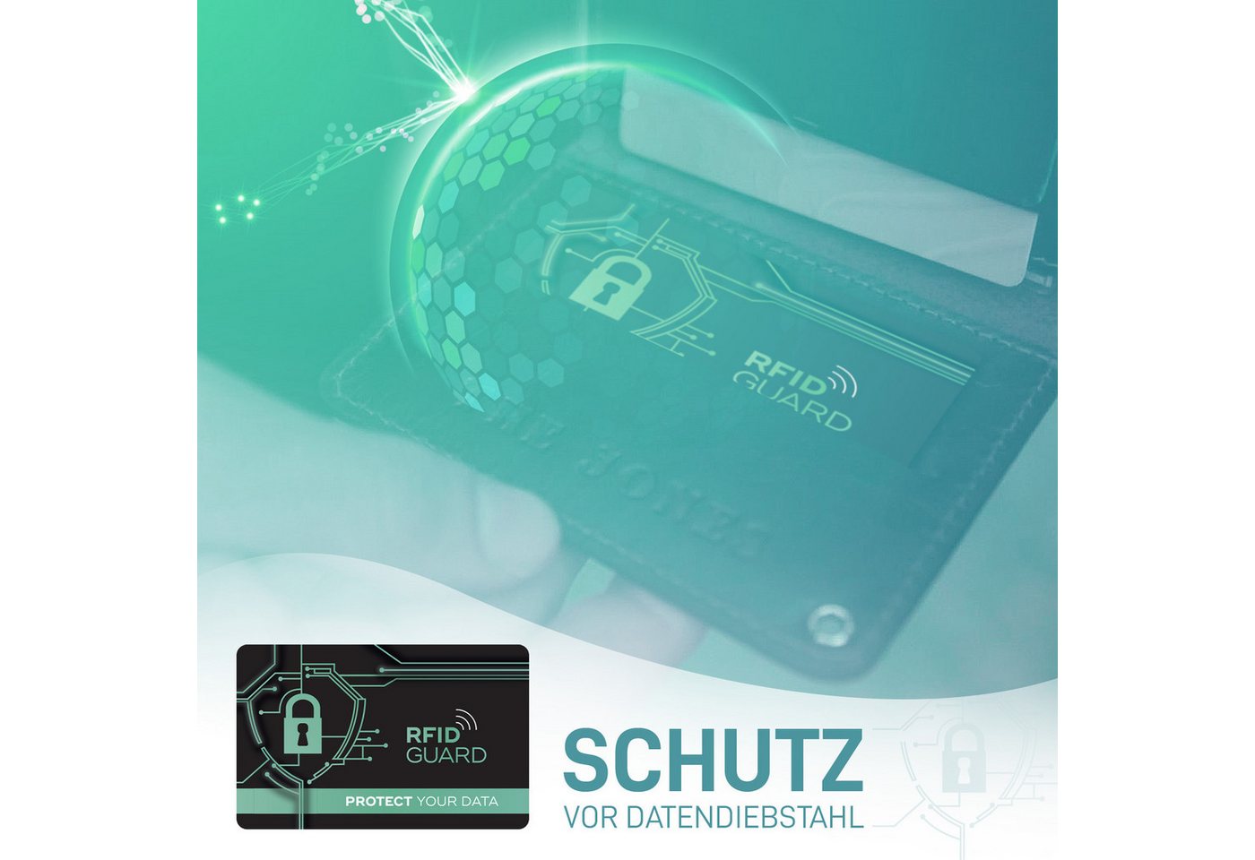 Tec-Expert Geldbörse RFID GUARD 2x RFID NFC Scan Blocker Karte Abschirmung Geldbörse (2-tlg., Set aus 2x RFID / NFC Block Card), RFID Blocker Karte, NFC Block C – Bild 2 von 5