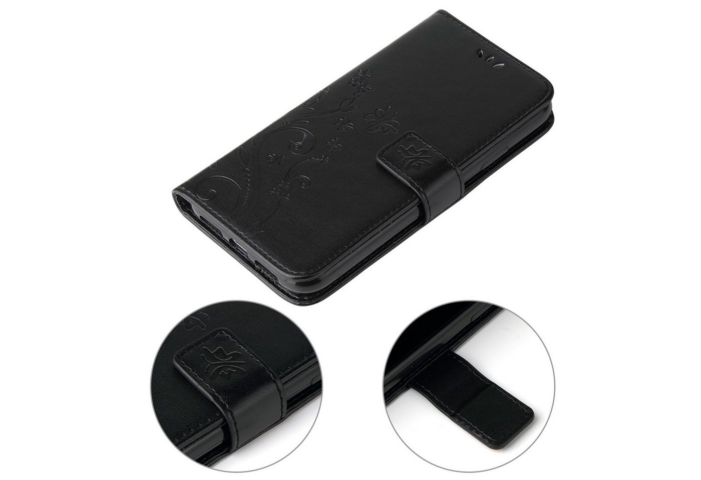 Tec-Expert Handyhülle Cover Tasche Hülle für Google Pixel 10a, Klapphülle Case mit Kartenfach Fliphülle aufstellbar, Motiv Blumen – Bild 4 von 5
