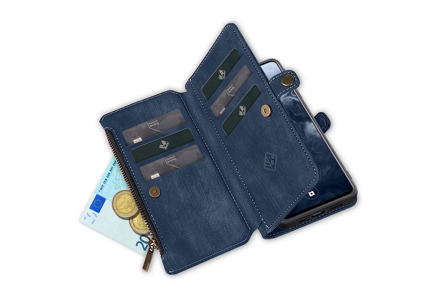 Tec-Expert Handyhülle Geldbörse Hülle mit RFID Schutz für Xiaomi 17T Pro, Klapphülle Cover Case mit Kartenfach Geldfach Münzfach – Bild 5 von 5