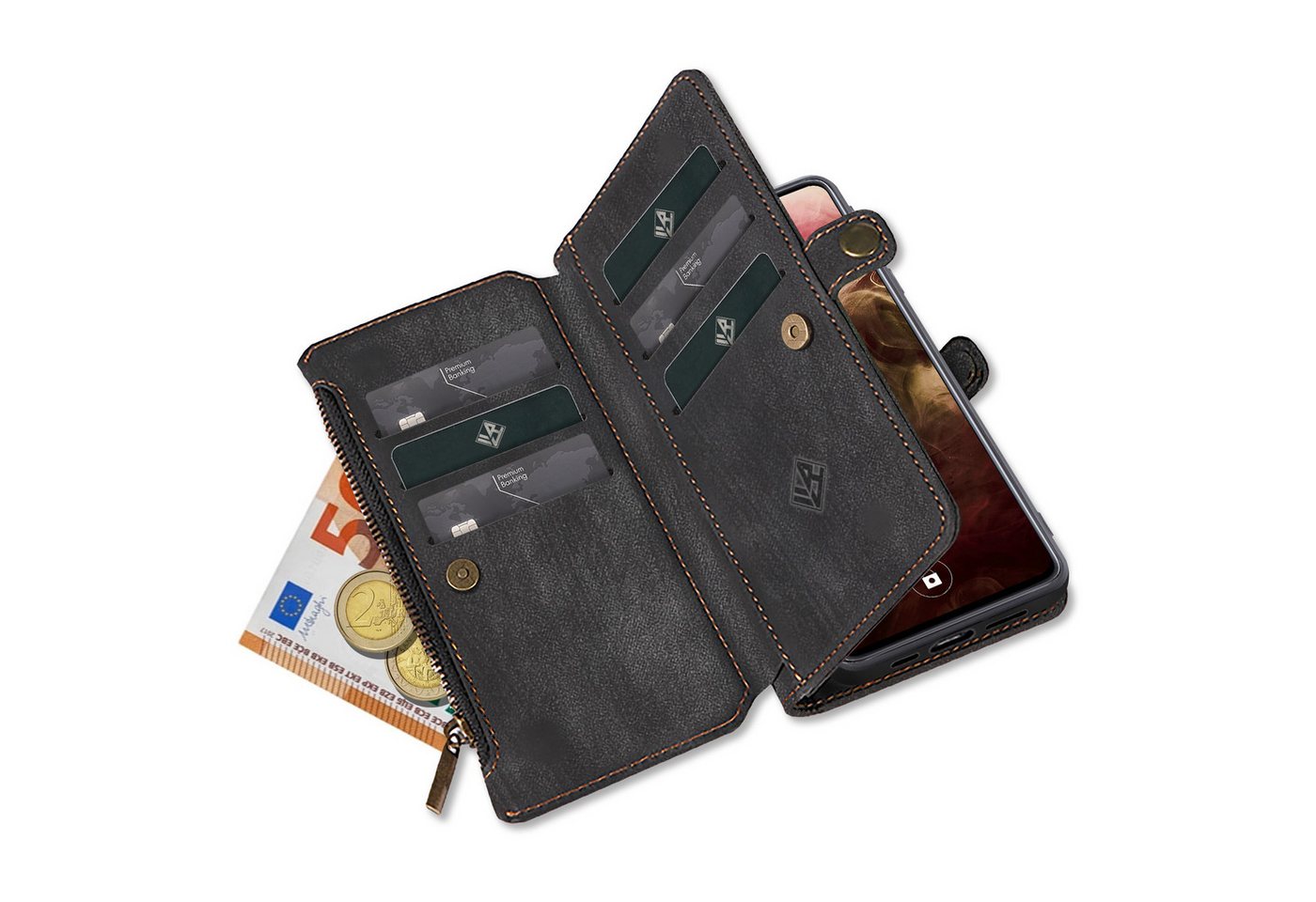 Tec-Expert Handyhülle Geldbörse Hülle mit RFID Schutz für Google Pixel 10 / 10 Pro 6.3 Zoll, 6.3, Klapphülle Cover Case mit Kartenfach Geldfach Münzfach – Bild 5 von 5