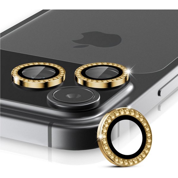 Tec-Expert Kameraschutzglas 9H Kameraglas Set Gold mit Schmuckstein für Apple iPhone 17 Pro Max für Apple iPhone 17 Pro Max, Linsenschutzglas Set, 1 Stück, Kame