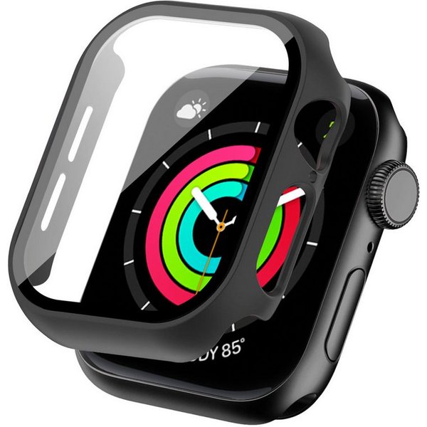 Tec-Expert Smartwatch-Hülle Hülle mit integriertem Displayschutz für Apple Watch 10 / 11 46 mm 46 mm, Rundum Schutz Cover Case Bumper stoß-und kratzfest robust