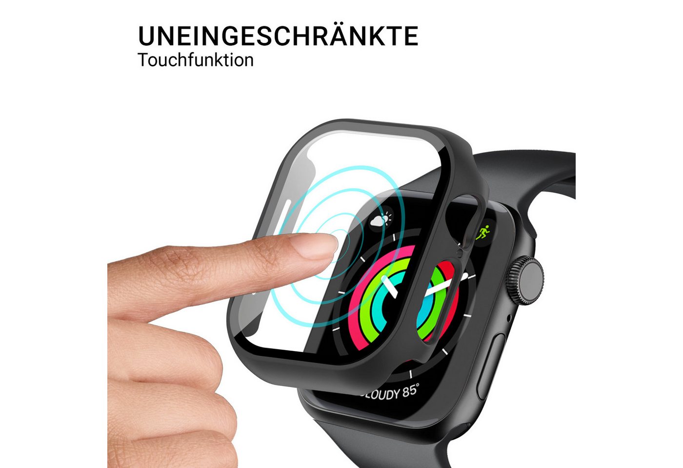 Tec-Expert Smartwatch-Hülle Hülle mit integriertem Displayschutz für Apple Watch 10 / 11 46 mm 46 mm, Rundum Schutz Cover Case Bumper stoß-und kratzfest robust – Bild 3 von 5