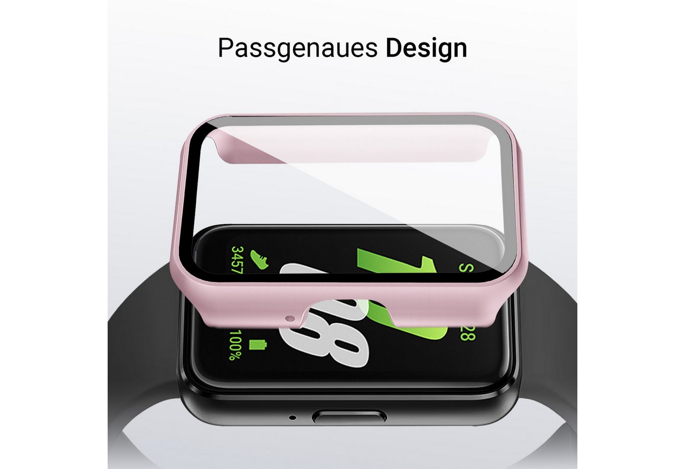 Tec-Expert Smartwatch-Hülle Hülle mit integriertem Displayschutz für Samsung Galaxy Fit3 40 mm, Rundum Schutz Cover Case Bumper stoß-und kratzfest robust – Bild 2 von 5