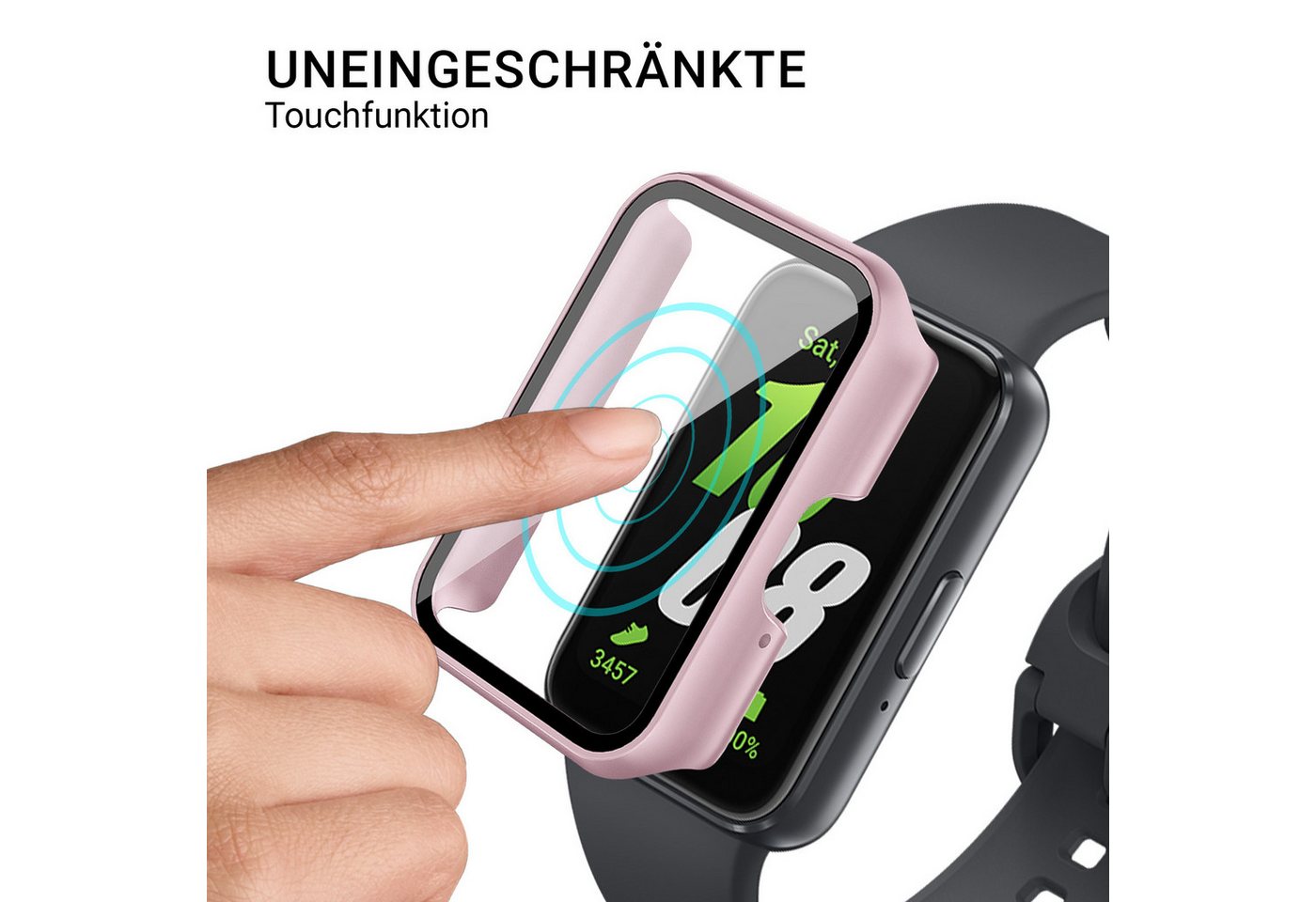 Tec-Expert Smartwatch-Hülle Hülle mit integriertem Displayschutz für Samsung Galaxy Fit3 40 mm, Rundum Schutz Cover Case Bumper stoß-und kratzfest robust – Bild 3 von 5