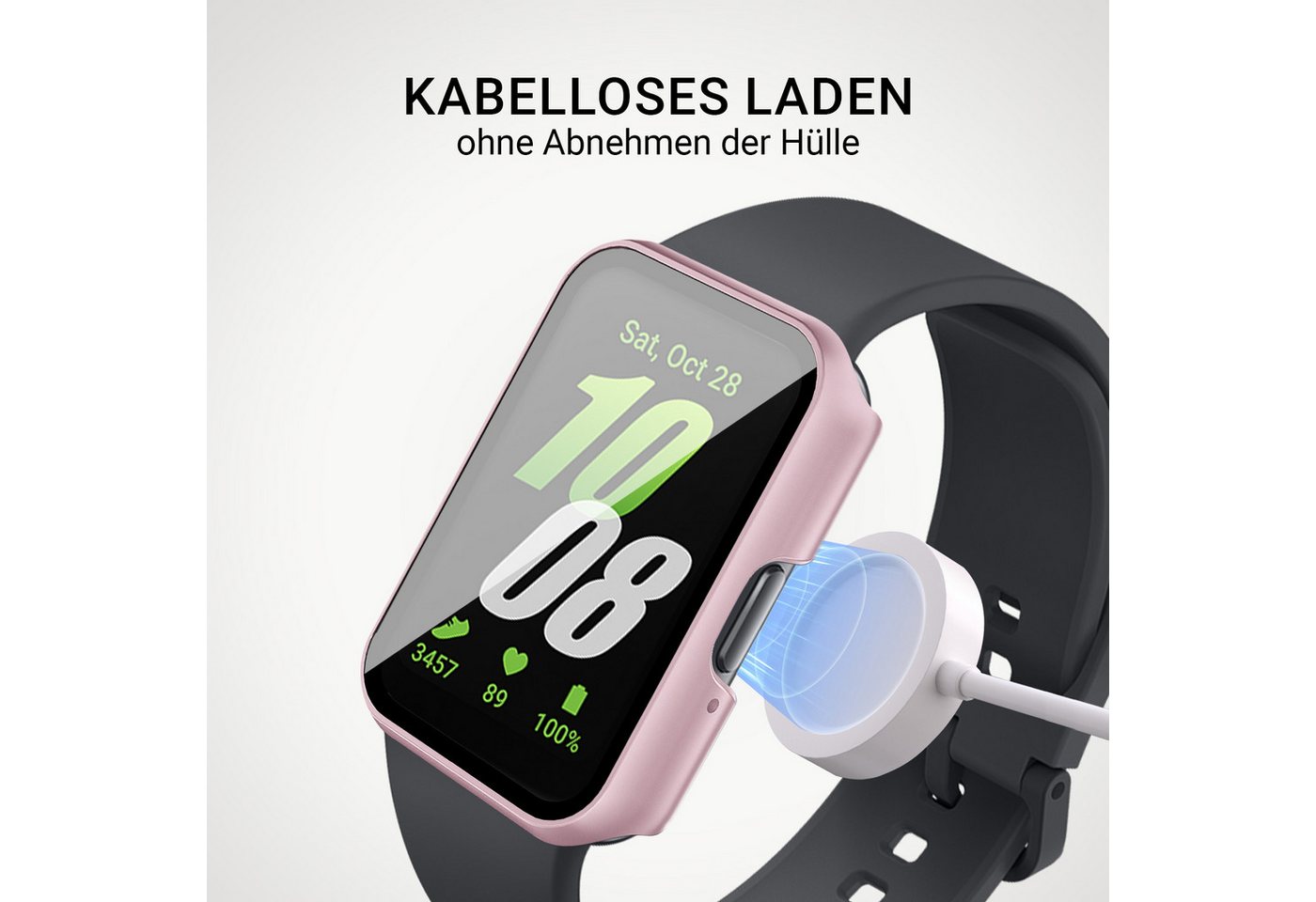 Tec-Expert Smartwatch-Hülle Hülle mit integriertem Displayschutz für Samsung Galaxy Fit3 40 mm, Rundum Schutz Cover Case Bumper stoß-und kratzfest robust – Bild 4 von 5