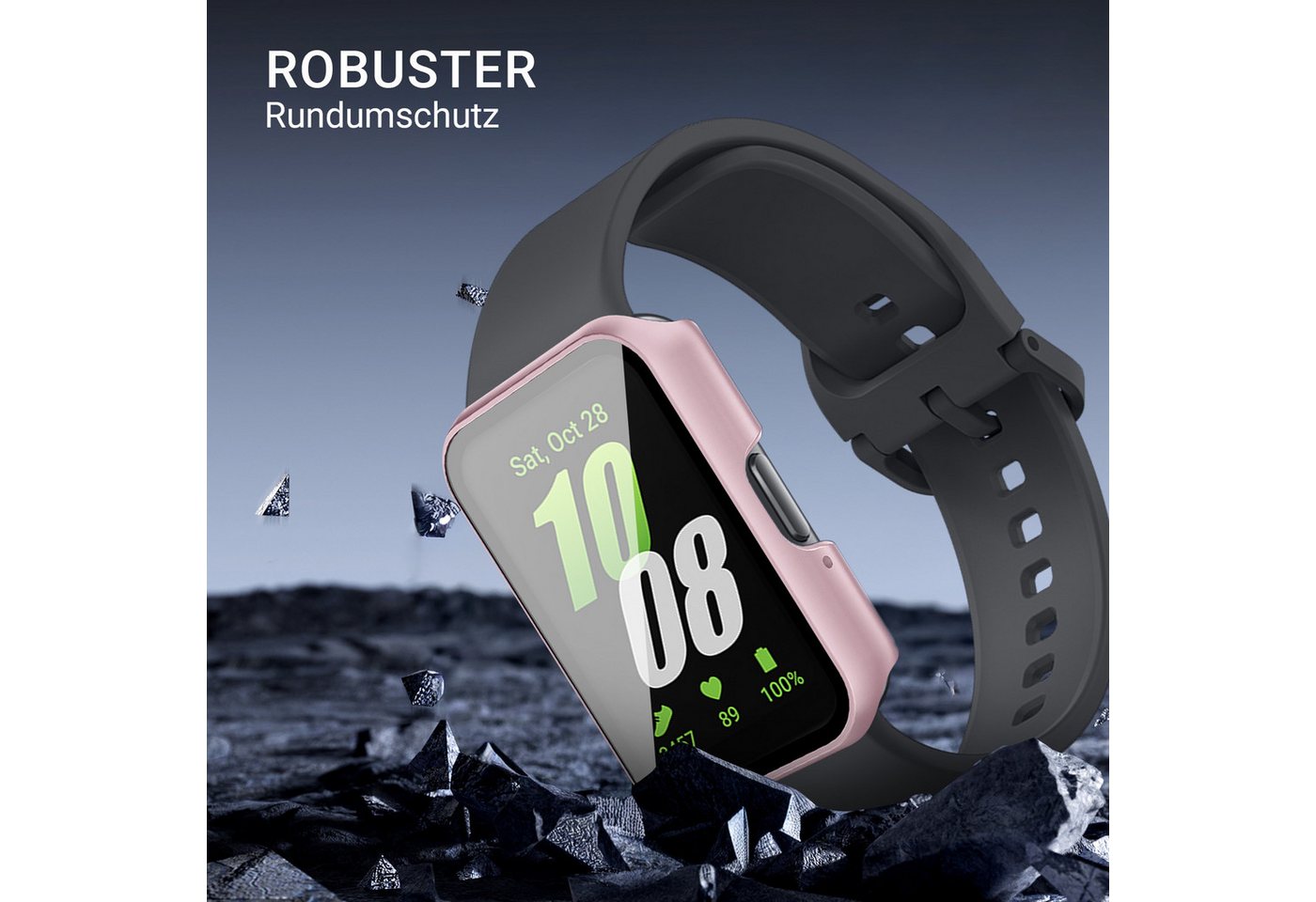 Tec-Expert Smartwatch-Hülle Hülle mit integriertem Displayschutz für Samsung Galaxy Fit3 40 mm, Rundum Schutz Cover Case Bumper stoß-und kratzfest robust – Bild 5 von 5