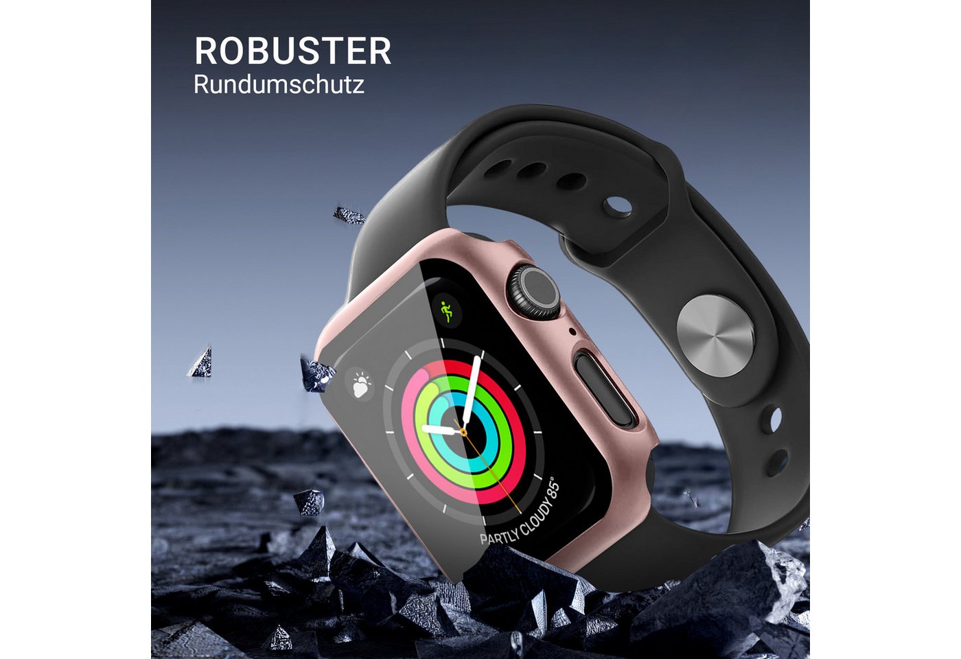 Tec-Expert Smartwatch-Hülle Hülle mit integriertem Displayschutz für Apple Watch 10 / 11 42 mm 42 mm, Rundum Schutz Cover Case Bumper stoß-und kratzfest robust – Bild 5 von 5