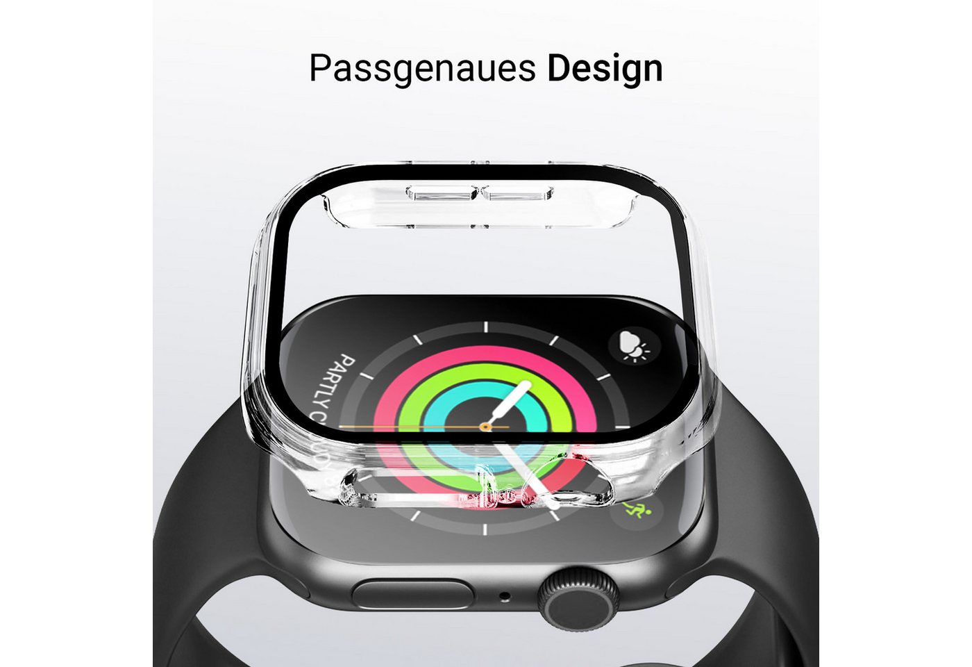 Tec-Expert Smartwatch-Hülle Hülle mit integriertem Displayschutz für Apple Watch 10 / 11 42 mm 42 mm, Rundum Schutz Cover Case Bumper stoß-und kratzfest robust – Bild 2 von 5