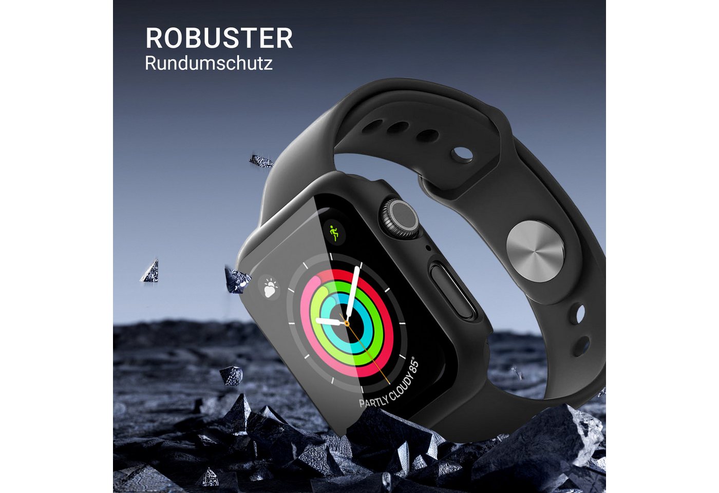 Tec-Expert Smartwatch-Hülle Hülle mit integriertem Displayschutz für Apple Watch 10 / 11 42 mm 42 mm, Rundum Schutz Cover Case Bumper stoß-und kratzfest robust – Bild 5 von 5