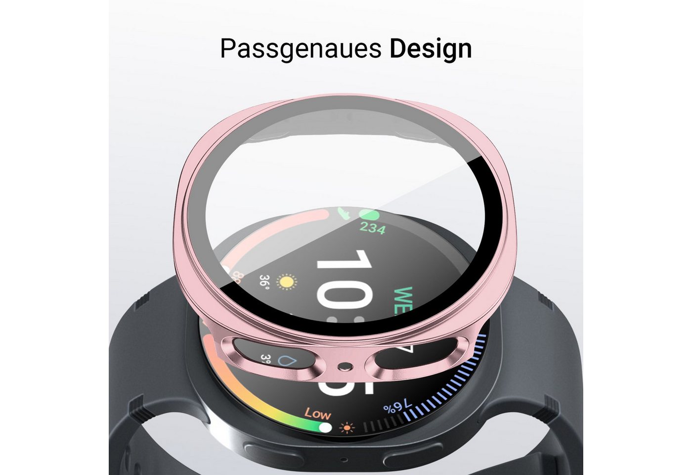 Tec-Expert Smartwatch-Hülle Hülle mit integriertem Displayschutz für Samsung Galaxy Watch8 40 mm 40 mm, Rundum Schutz Cover Case Bumper stoß-und kratzfest robus – Bild 2 von 5