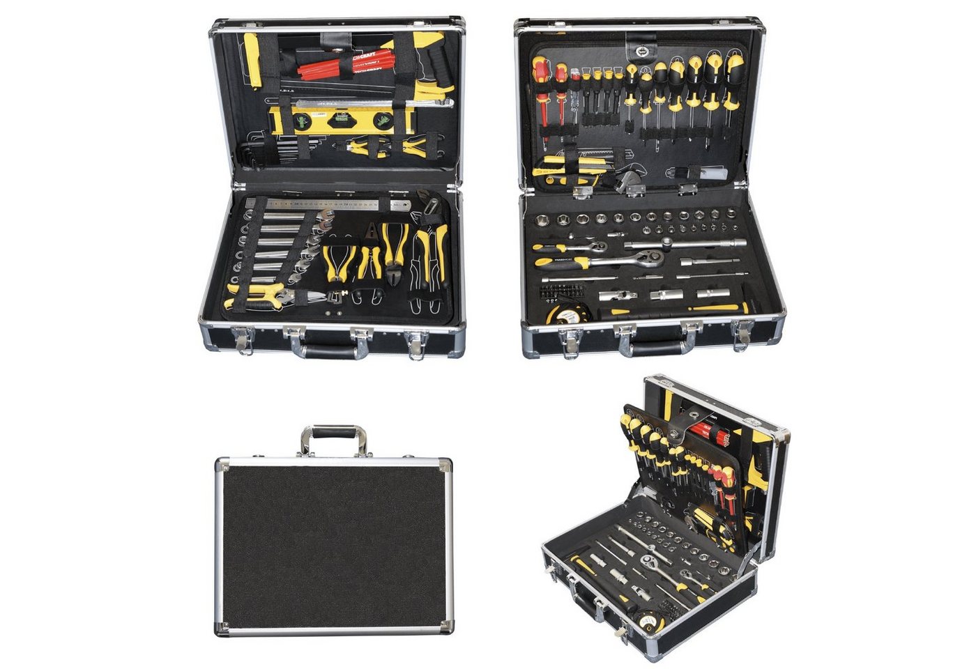 TECH-CRAFT Werkzeugkoffer 130-tlg, robustes Tool-Set (130 Teile), im Aluminiumkoffer – Bild 4 von 5