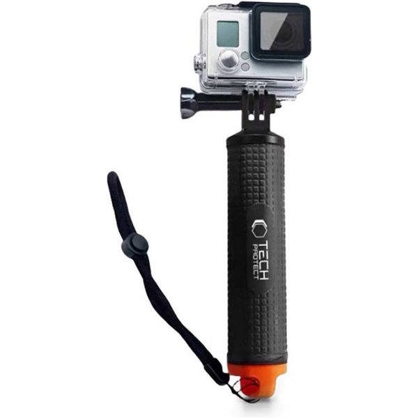 TECH PROTECT Action Cam-Halterung GA100, (2-teilig, Schwimmender Handgriff mit rutschfester Oberfläche und Staufach)