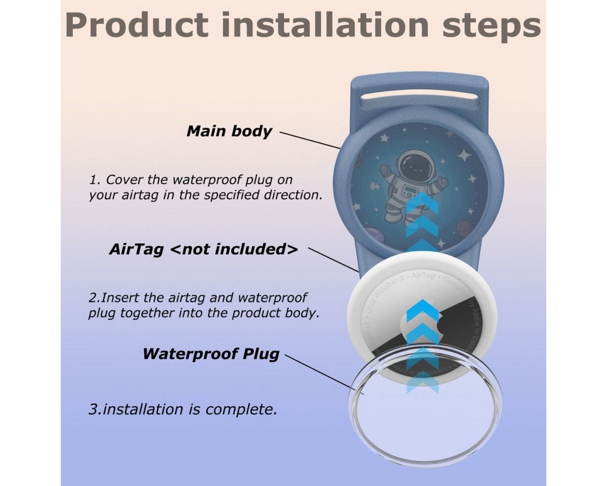 TECH PROTECT Armband kompatibel mit AirTag 1/2 (Einzelprodukt), Kinderfreundliches Armband mit stoßfester Schutzhülle – Bild 4 von 5